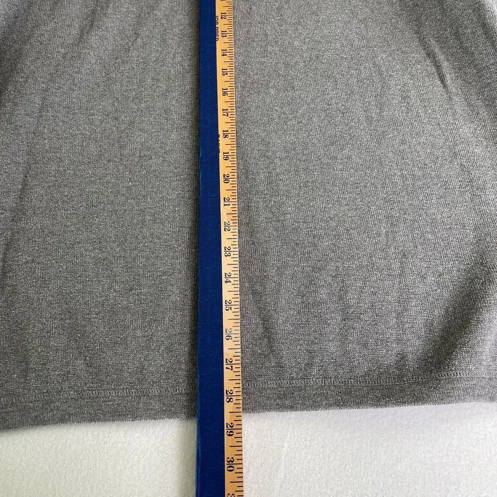 Eddie Bauer Men Pullover XL Tall Gray Thick Knit Heavyweight Faux Collar 1/4 Zip